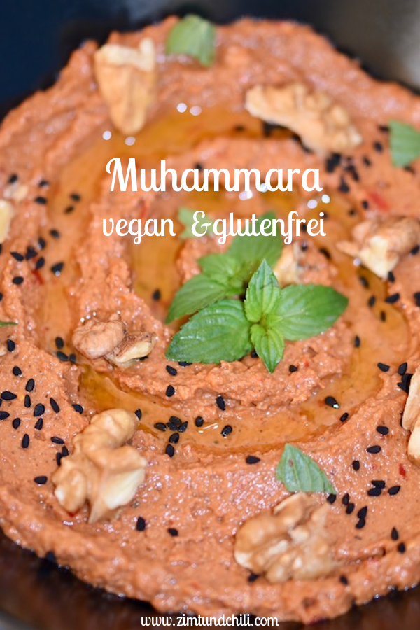 muhammara - dip - paste - orientalisch - türkisch - syrischevorspeise - libanesisch - granatapfel - vegan - glutenfrei - rezept - leicht