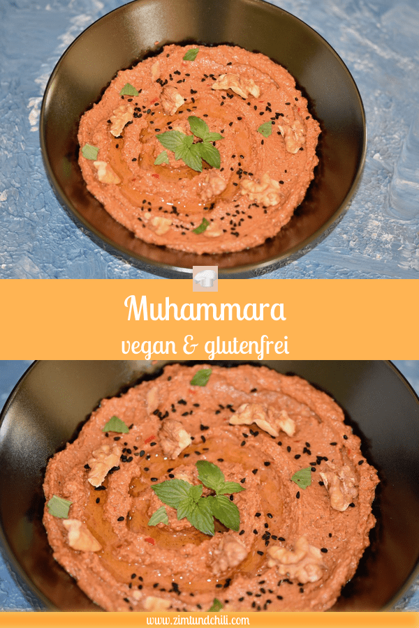 muhammara - dip - paste - orientalisch - türkisch - syrischevorspeise - libanesisch - granatapfel - vegan - glutenfrei - rezept - leicht