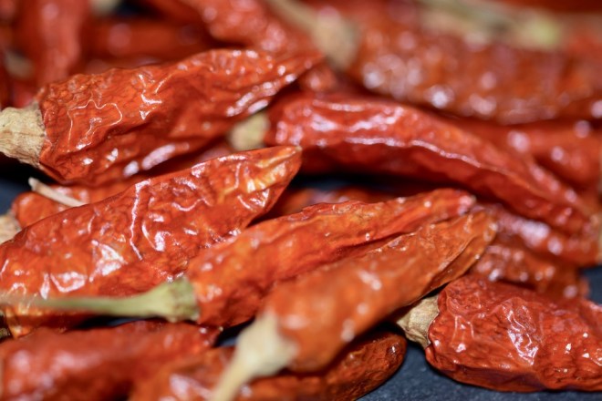 Rezepte: Hauptgerichte: Chili con y sin Carne: Bird-Eye-Chili (rot), getrocknet