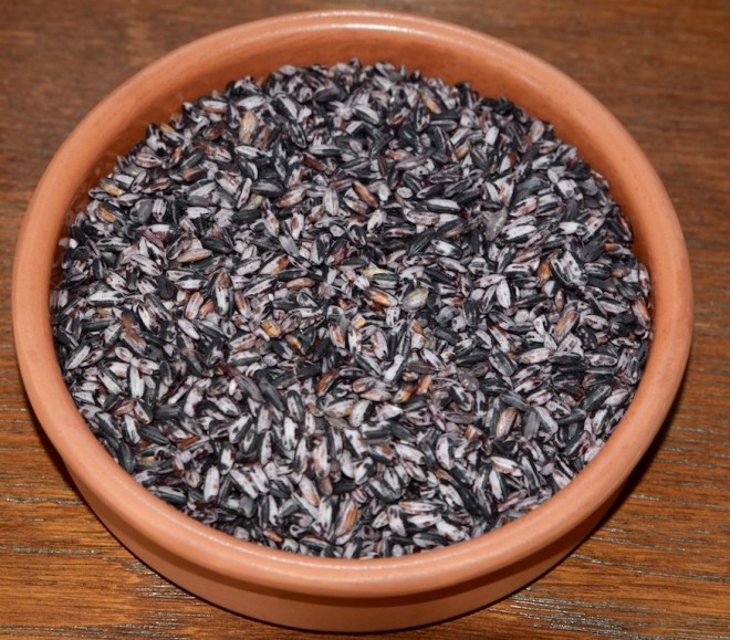 Rezepte: Süßes: Lila Klebreis mit Kokos- & Mango-Sauce