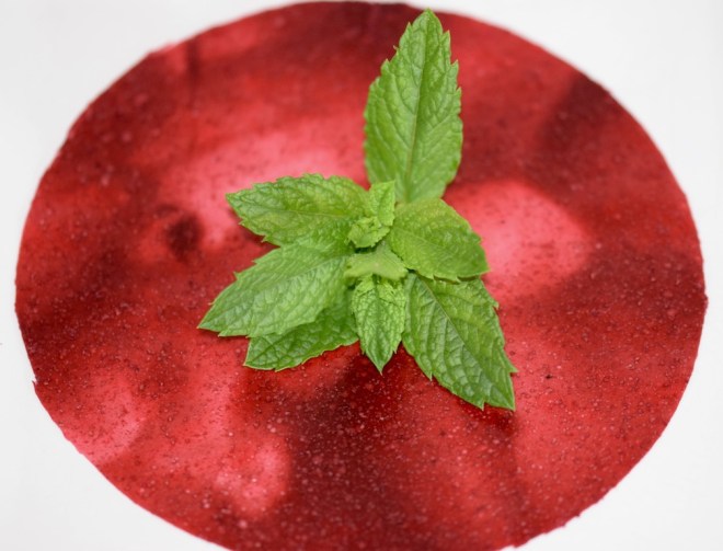 Tipps & Infos: Fruchtleder - eine gesunde Nascherei - Himbeer-Fruchtlederals Kreis für Wraps mit frischer Minze