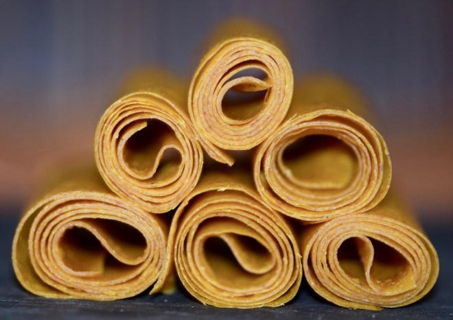 Rezepte: Süsses: Mango-Chili-Fruchtleder - Pyramide