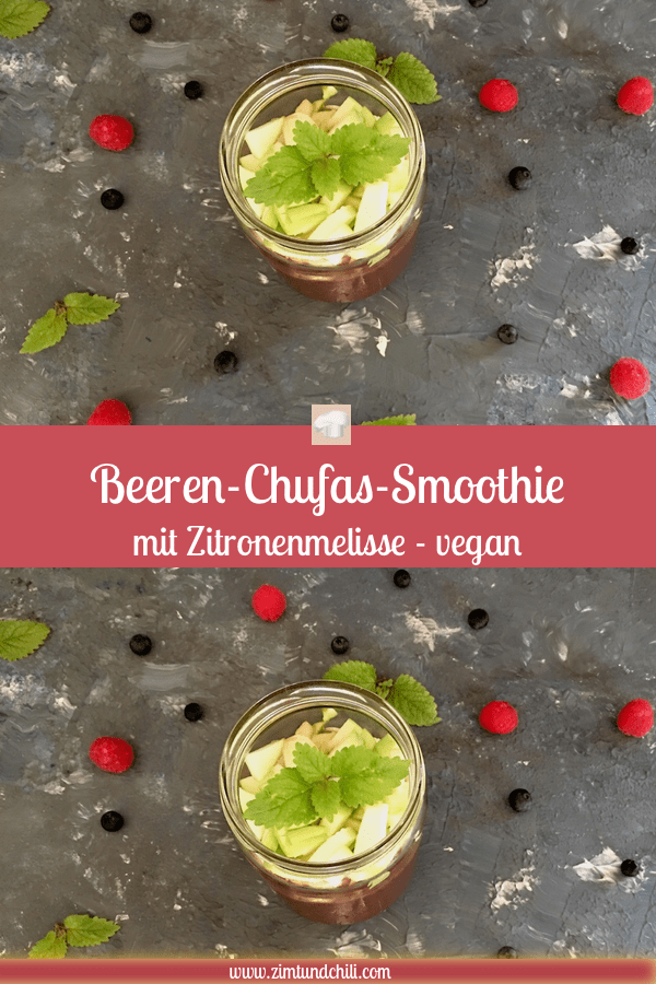 smoothie - beeren - chufas - zitronenmelisse - smoothiebowl - gesund - abnehmen - frühstück - schnellundleicht - rezept - apfel - chia - vegan