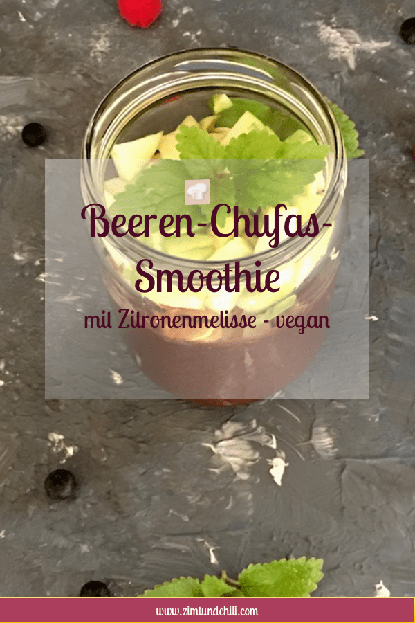 smoothie - beeren - chufas - zitronenmelisse - smoothiebowl - gesund - abnehmen - frühstück - schnellundleicht - rezept - apfel - chia - vegan