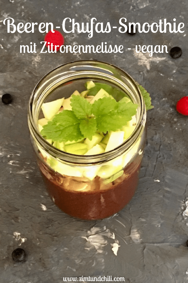 smoothie - beeren - chufas - zitronenmelisse - smoothiebowl - gesund - abnehmen - frühstück - schnellundleicht - rezept - apfel - chia - vegan