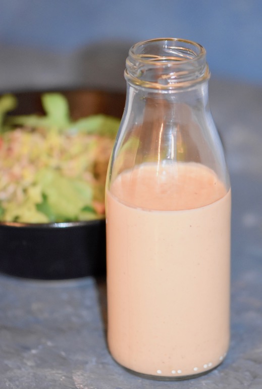 cremiges Tahina-Erdnuss-Dressing - Koriander - vegan - glutenfrei - orientalisch - asiatisch - Salat - schnell und einfach -rezept - levantinische Küche