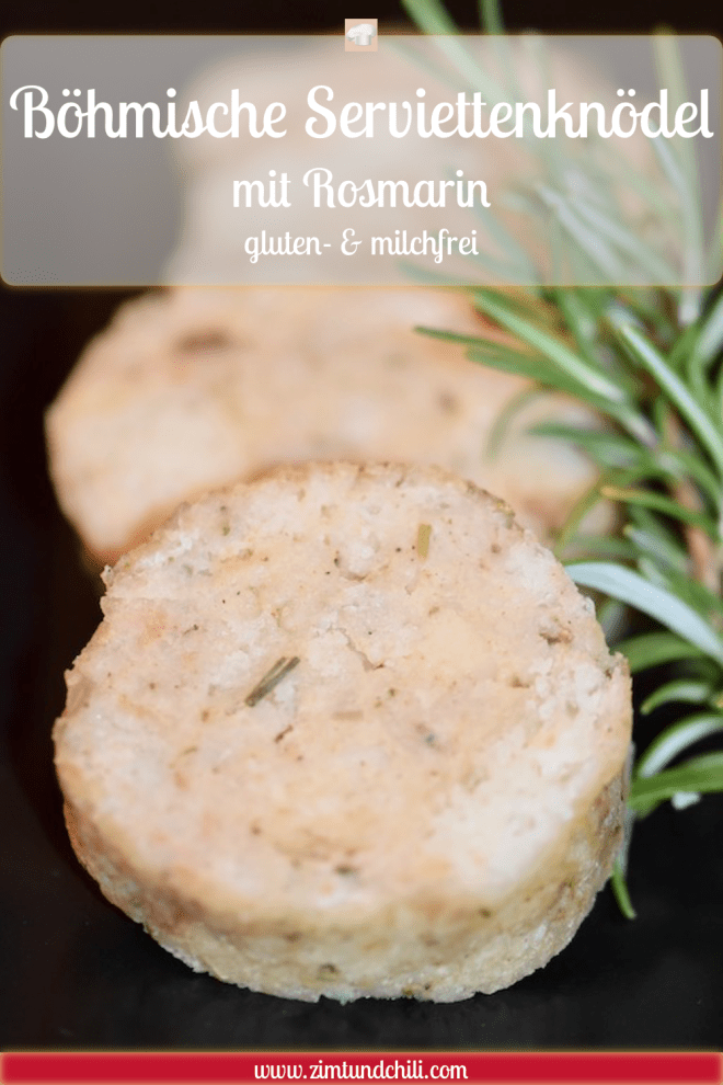 böhmische Serviettenknödel - Serviettenknödel - böhmisch - Alufolie - Rezept - glutenfrei - ohne Hefe - milchfrei - ohne Milchprodukte - einfach - Rosmarin