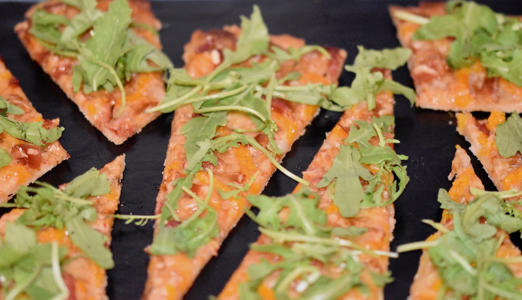 Flammkuchen - Kürbis - milchfrei - glutenfrei - Variante - Rezepte - einfach - Teig - Rucola