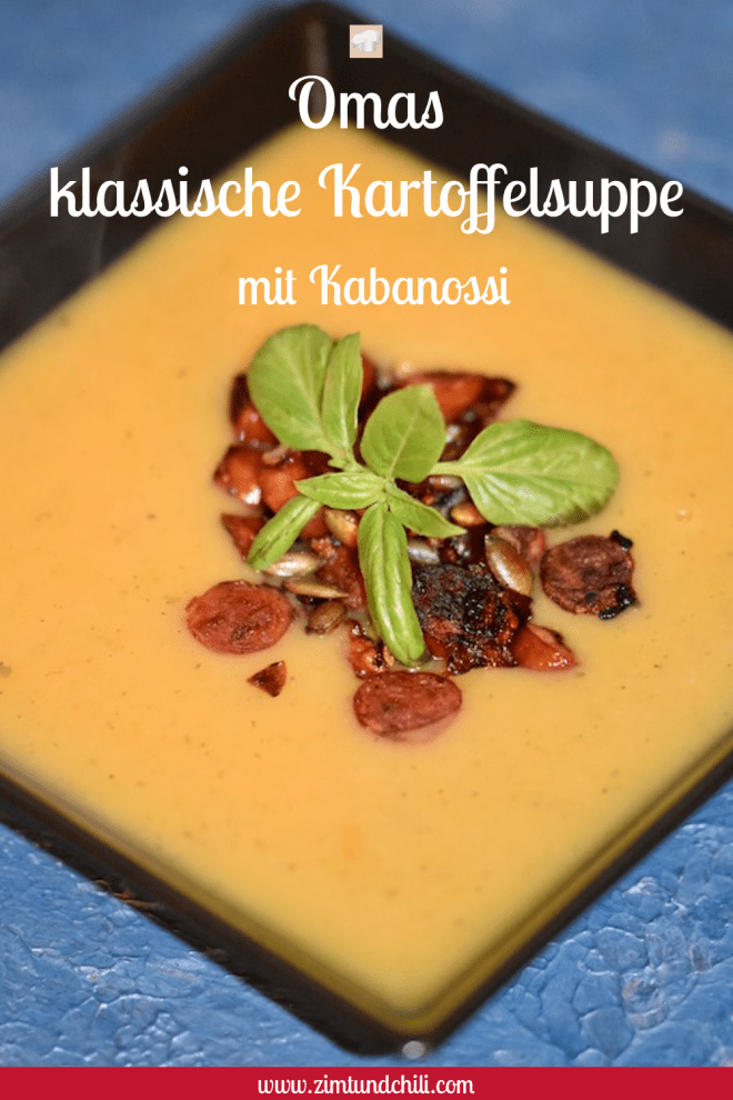 Kartoffelsuppe - klassisch - Kabanossi - Oma - einfach - milchfrei - glutenfrei - Rezept - schnelle - mit veganer Variante - beste - Comfortfood - Suppe