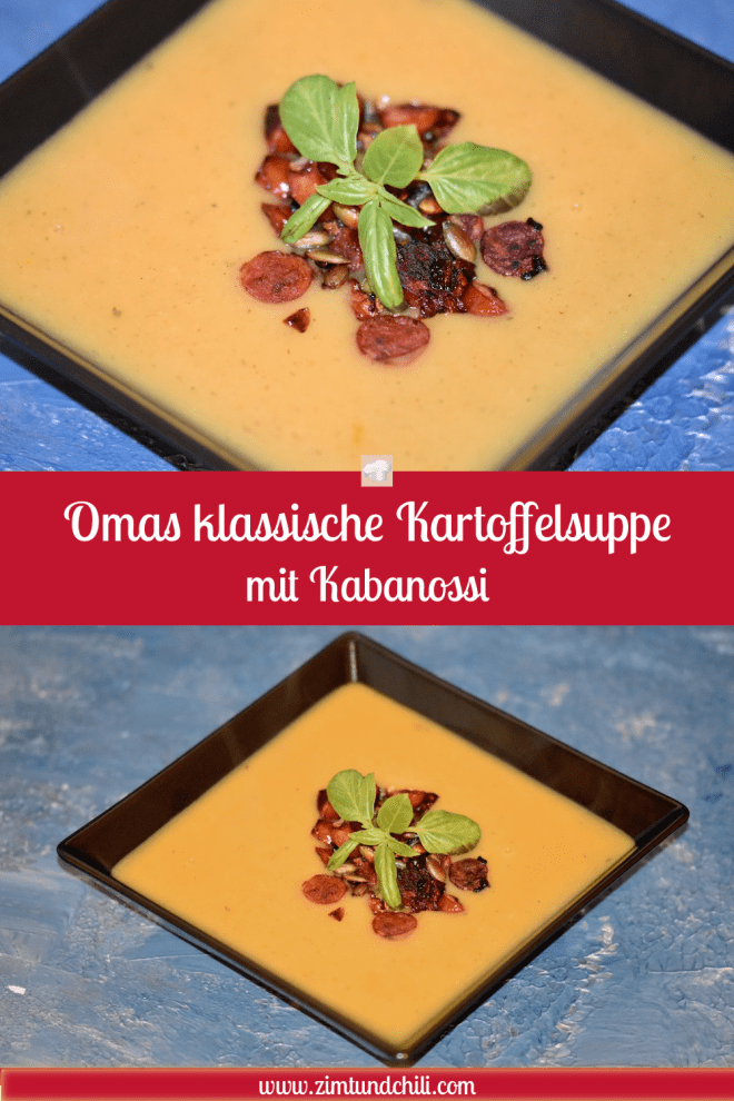 Kartoffelsuppe - klassisch - Kabanossi - Oma - einfach - milchfrei - glutenfrei - Rezept - schnelle - mit veganer Variante - beste - Comfortfood - Suppe