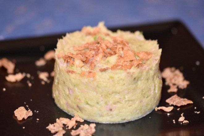 Rosenkohlpüree mit Schinken - Rosenkohlpüree - Schinken - Low Carb - ohne Kartoffeln - Rezept - milchfrei - glutenfrei - Beilage - Rosenkohl - einfach -schnell