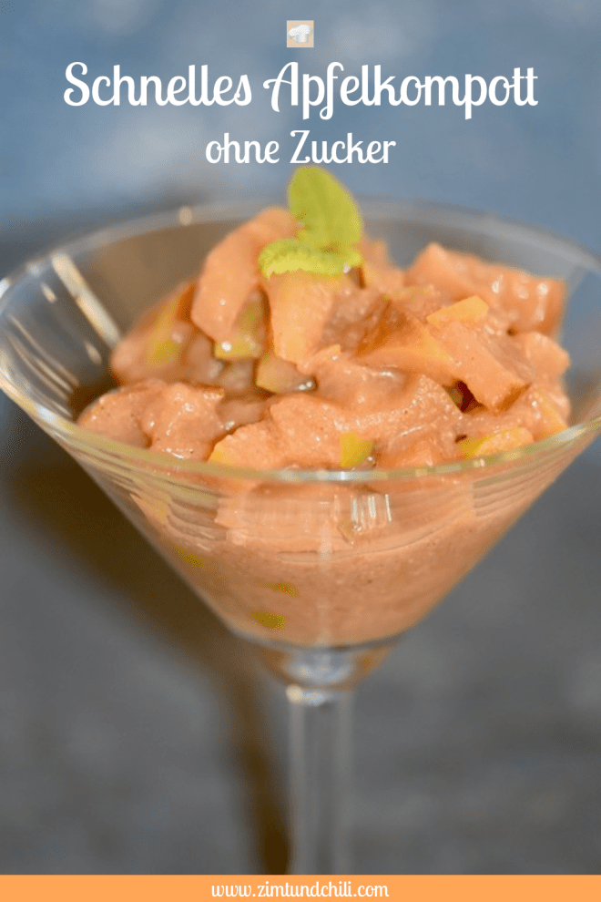 Apfelkompott - schnell - einfach - ohne Zucker - mit Zimt - Äpfel mit Schale - Rezepte - selber machen - haltbar - einkochen - einfrieren