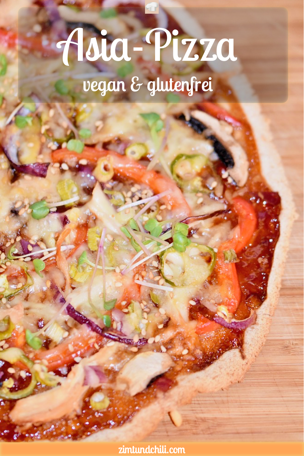Asia-Pizza vegan und glutenfrei - Asia-Pizza - vegan - glutenfrei - Rezept - selber belegen - einfach - schnell - lecker - Ideen - vegetarisch - Herbst - Pizza asiatisch - Pizza