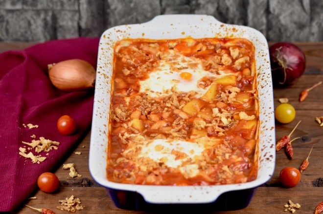Baked Beans mit Kartoffeln und&nbsp;Ei