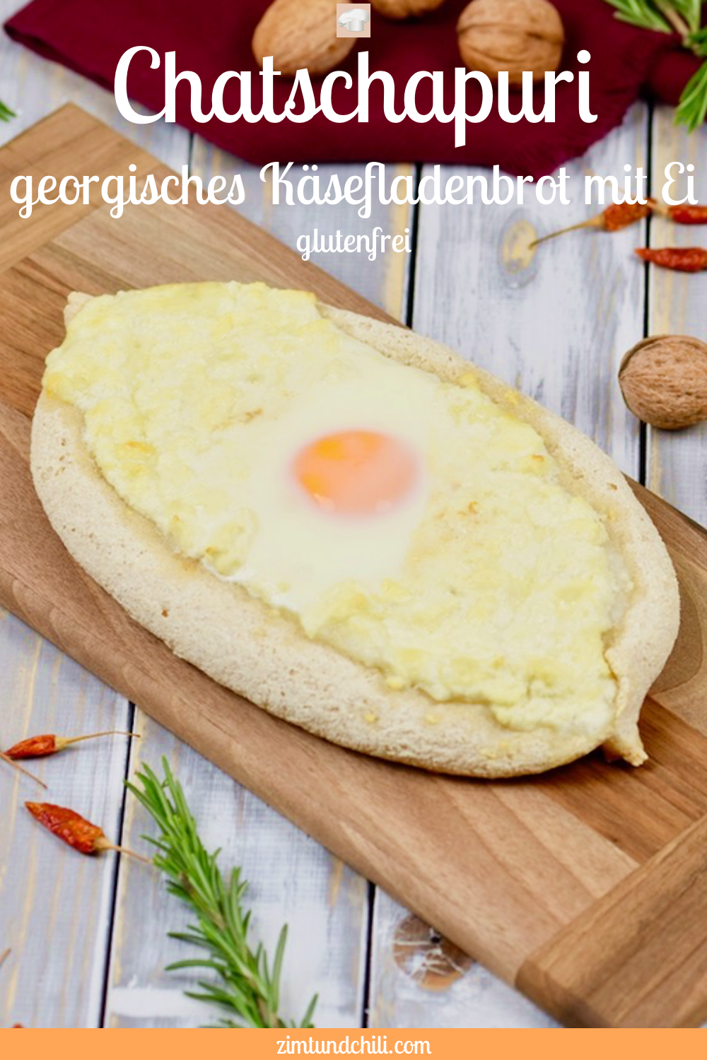 Chatschapuri - georgisches Käsefladenbrot mit Ei - Khachapuri - glutenfrei - sojafrei - Rezept - Georgien - georgische Küche - Khachapuri mit Ei - Adscharuli Chatschapuri - Fladenbrot - georgische Rezepte