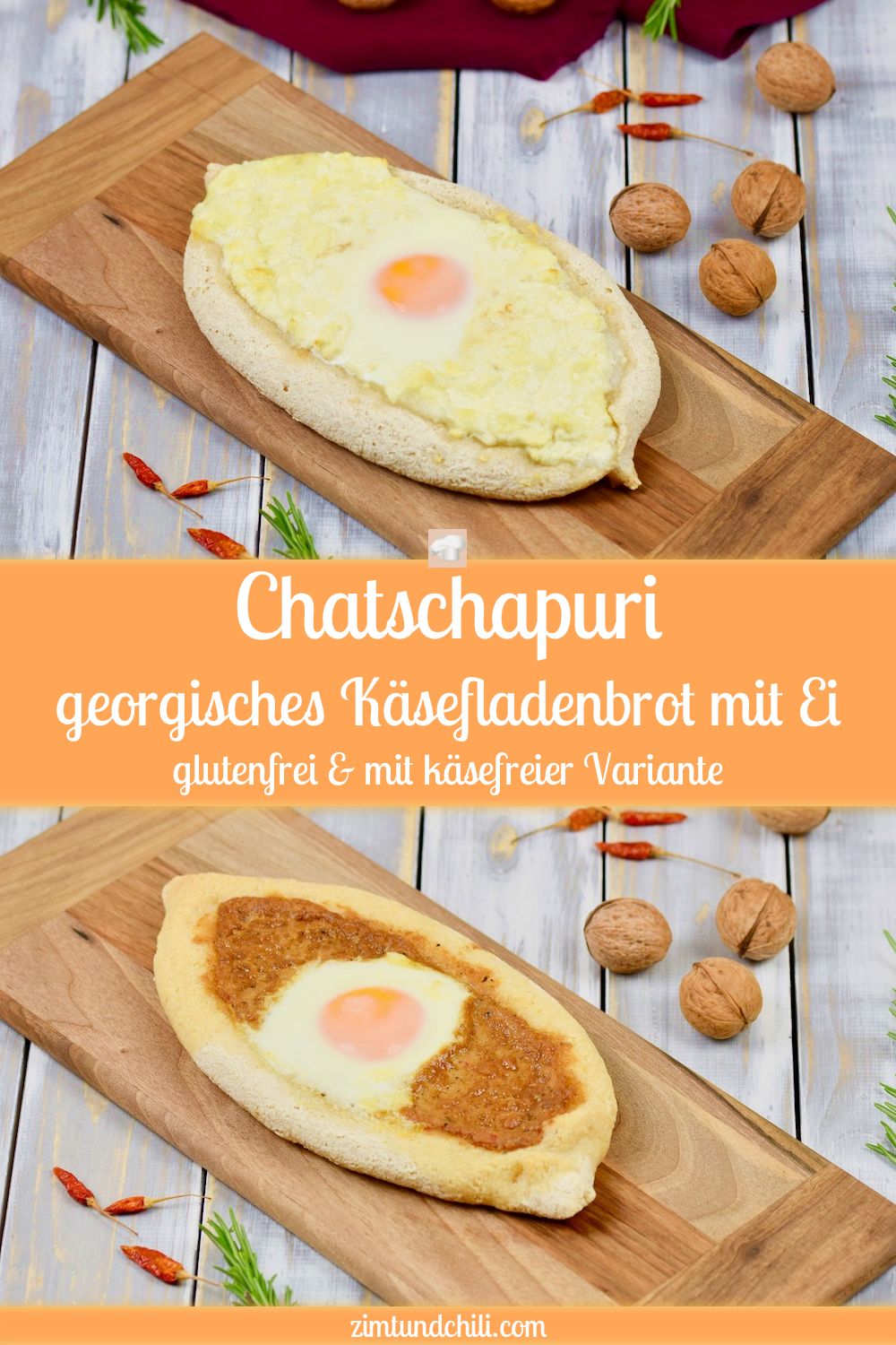 Chatschapuri - georgisches Käsefladenbrot mit Ei - Khachapuri - glutenfrei - sojafrei - Rezept - Georgien - georgische Küche - Khachapuri mit Ei - Adscharuli Chatschapuri - Fladenbrot - georgische Rezepte