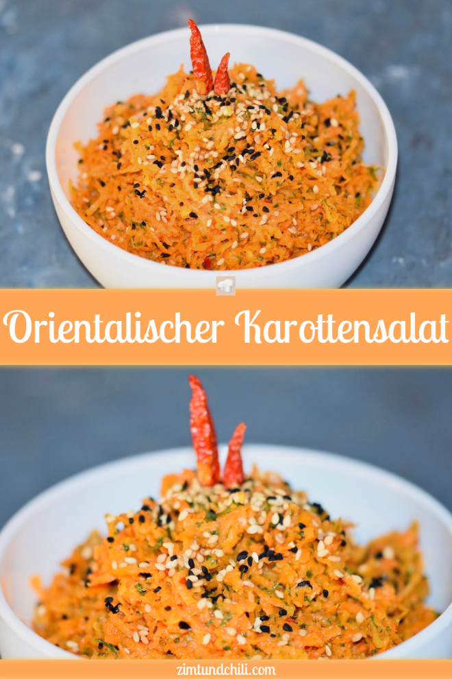 orientalischer Karottensalat - Karottensalat - Rezept - einfach - schnell - Dressing - gesund - Sesam - roh - vegan - glutenfrei - sojafrei - Clean Eating - Salat - Karotten - Mezze