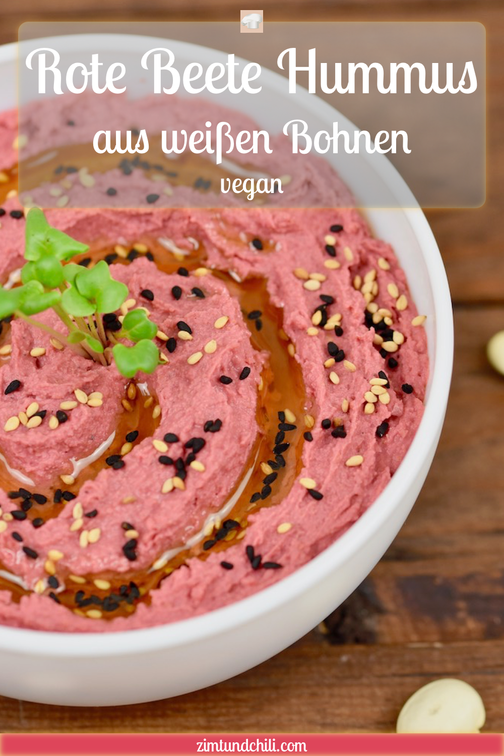 Rote Beete Hummus aus weißen Bohnen - Hummus - Rote Beete Hummus - ohne Kichererbsen - Rezept - einfach - schnell - Dip - Aufstrich - gesund - Rote Beete - vegan - glutenfrei - Bohnen