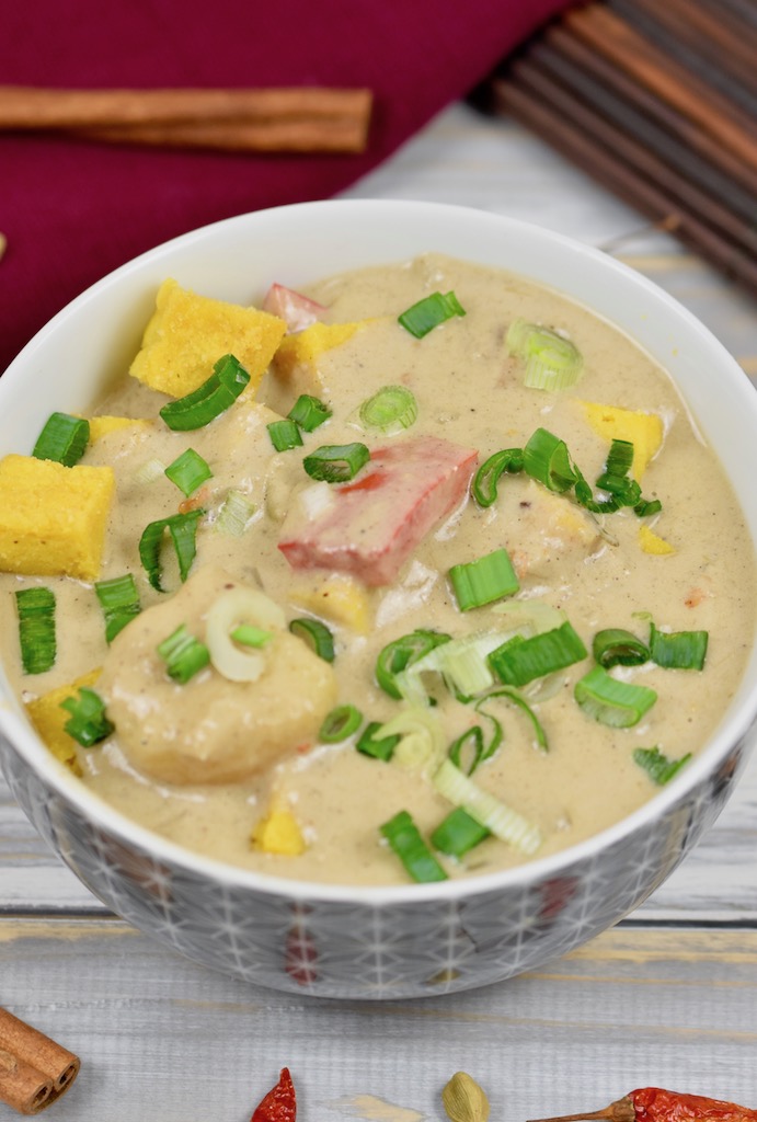 Massaman-Curry - vegan - Rezept - thailändische Küche - thailändisch - glutenfrei - einfach - Shan Tofu - selber machen - mit frischer Currypaste - Curry -thailändisches Curry - Thai Curry - mittelscharf - CleanEating