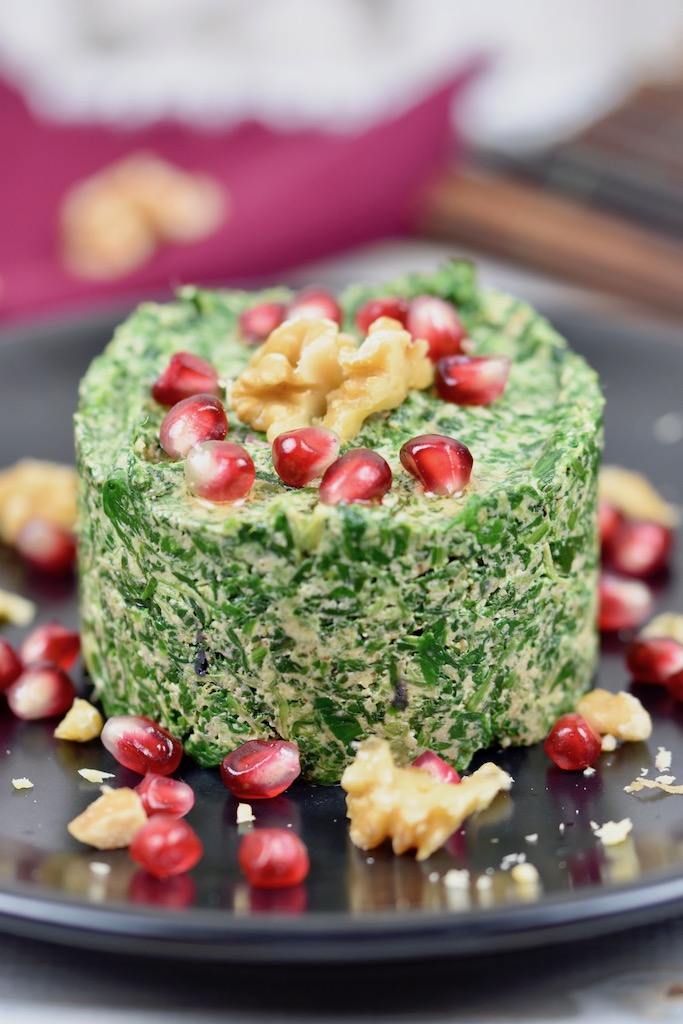 Pkhali mit Spinat - Pkhali - Spinat - Rezept - georgisch - Dip - Brotaufstrich - vegetarisch - vegan - glutenfrei - Walnüsse - Vorspeise
