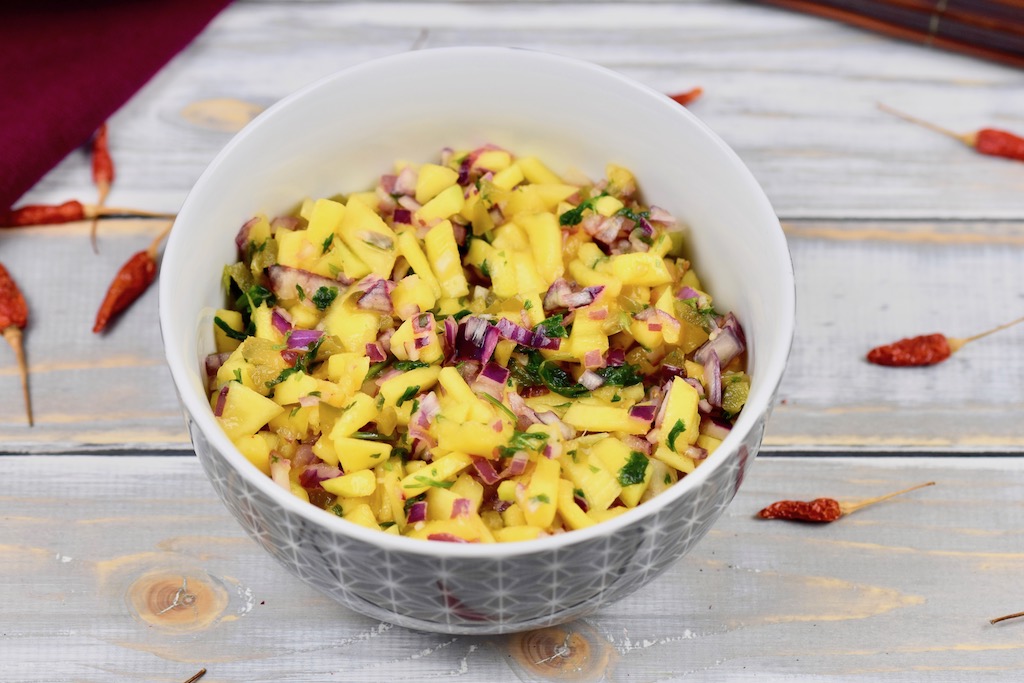 Boone-Food - Fisch-Tacos mit Mangosalsa - Mangosalsa - Rezept - Fischtortilla - Tacos - mexikanisch - mexikanische Küche - Fisch - einfach - glutenfrei - Fingerfood - Wrap -Tortilla - Salsa