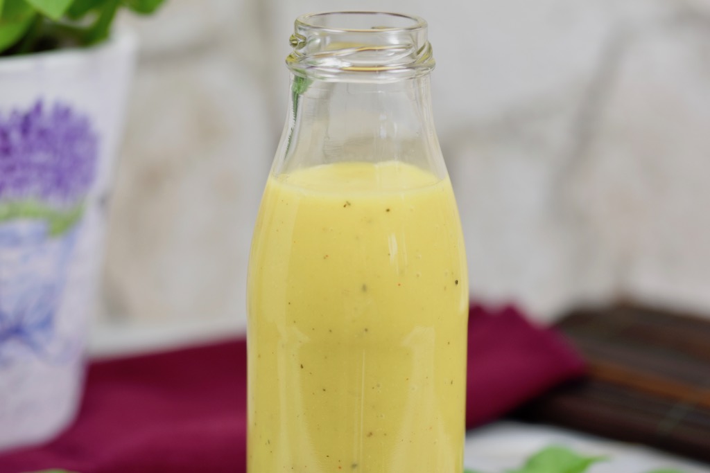 Honig-Senf-Dressing - Rezept - Dressing - Salatdressing - Salatsauce - schnell - einfach - ohne Essig - Salat - vegane Variante ohne Honig - Honig -Senf