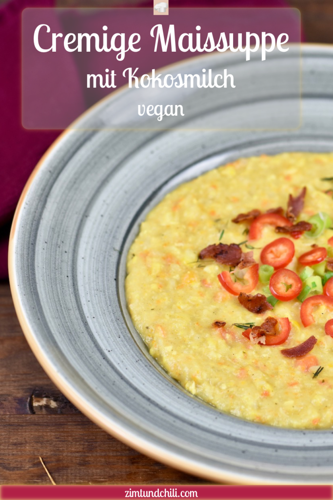 cremige Maissuppe mit Kokosmilch - Corn Chowder - Rezept - vegan - glutenfrei - amerikanisch - Maissuppe - einfach - gesund - Clean Eating - Slowcooker