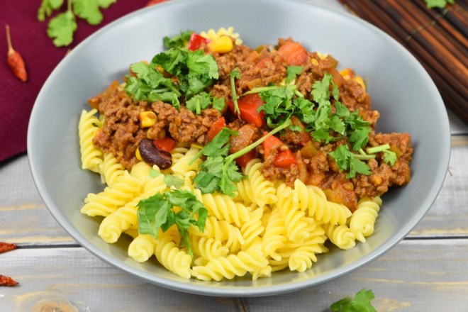 Pasta auf mexikanische Art - schnell - Rezept - Hackfleisch - mexikanisch - einfach - Nudeln - glutenfrei - Abendessen