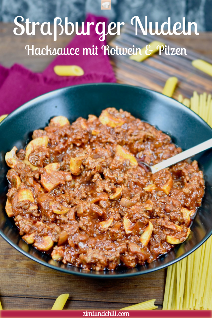 Straßburger Nudeln - Straßburger Auflauf - Rotwein - Hackfleisch - Champignons - Rezept - schnell und einfach - glutenfrei - milchfrei - Nudeln - Pasta