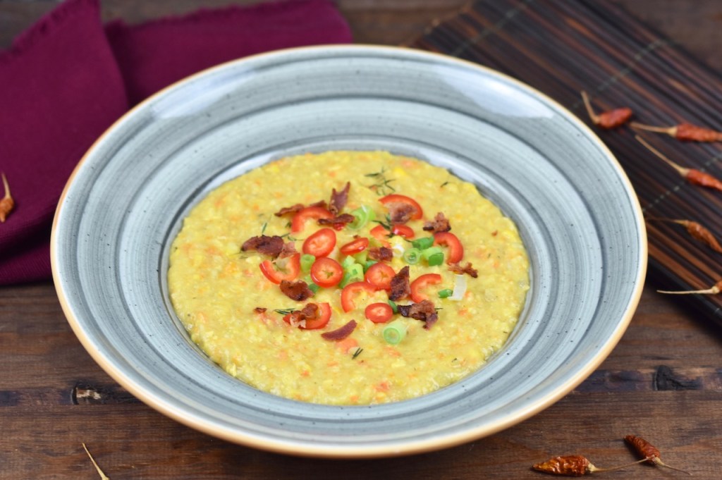 cremige Maissuppe mit Kokosmilch - Corn Chowder - Rezept - vegan - glutenfrei - amerikanisch - Maissuppe - einfach - gesund - Clean Eating - Slowcooker