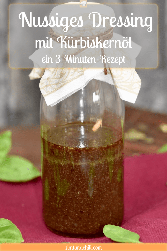 nussiges Dressing mit Kürbiskernöl - Salatdressing - Rezept - Senf - einfach - für Feldsalat - schnell - für Blattsalate - Vinaigrette - für Rucola