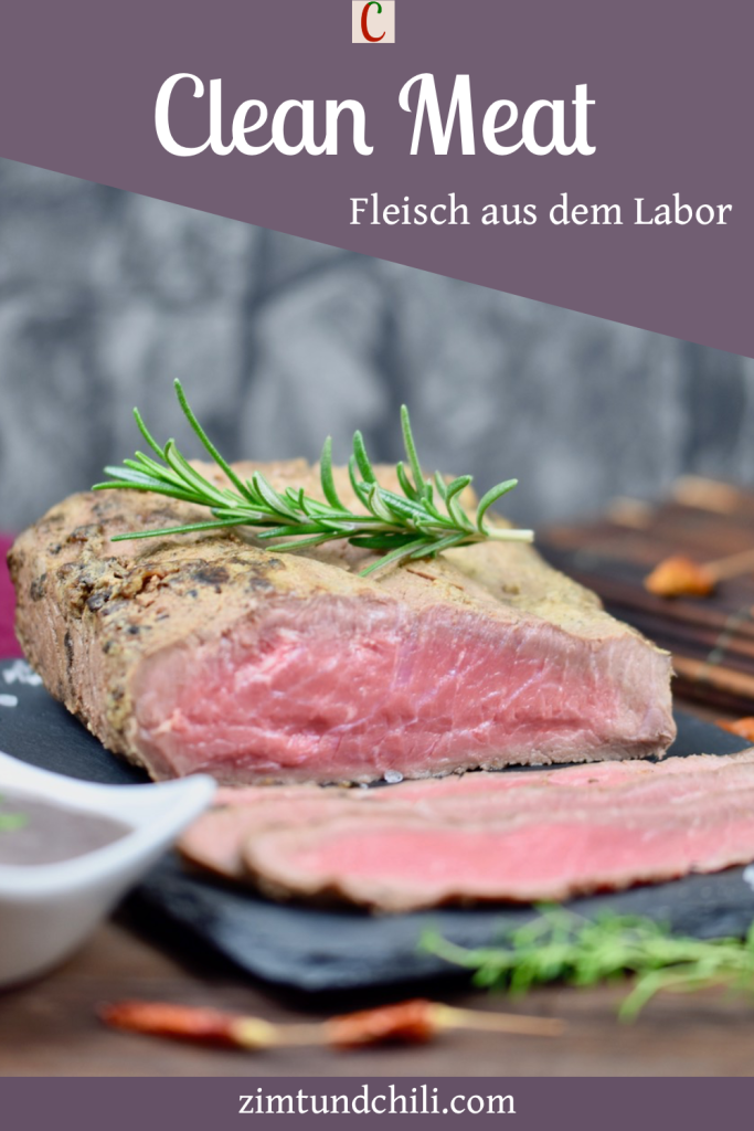 So könnte Clean Meat aussehen - Beschrifteter Pin mit angeschnittenem Roastbeef.