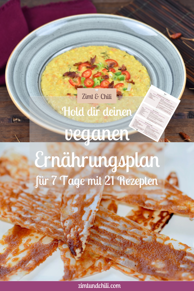 Pin für veganer Ernährungsplan mit zwei Fotos