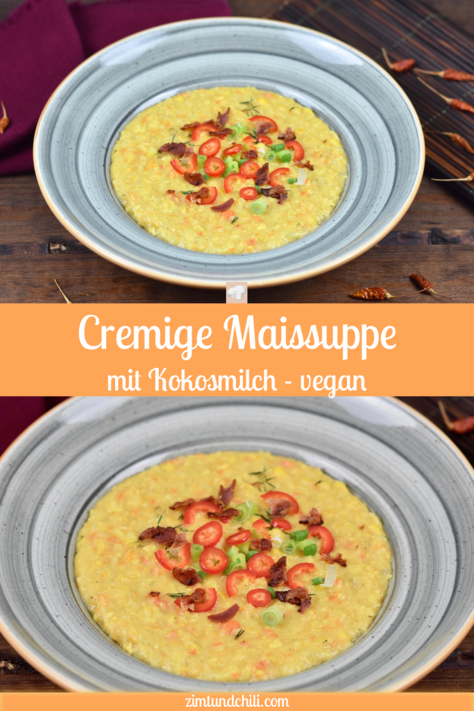 cremige Maissuppe mit Kokosmilch - Corn Chowder - Rezept - vegan - glutenfrei - amerikanisch - Maissuppe - einfach - gesund - Clean Eating - Slowcooker