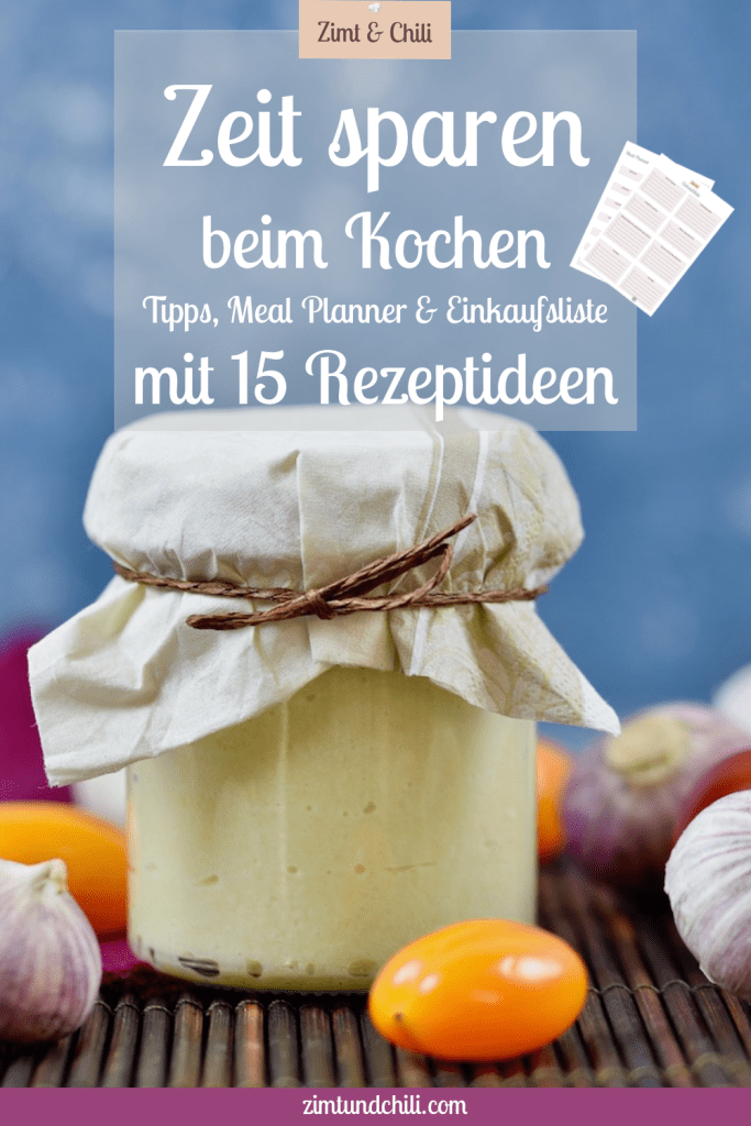 Zeit sparen beim Kochen - Beschrifteter Pin - Foto: Knoblauchpaste im Glas.