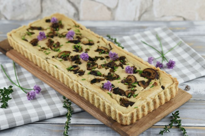 Quiche mit Lauch und Pilzen – vegan und&nbsp;glutenfrei