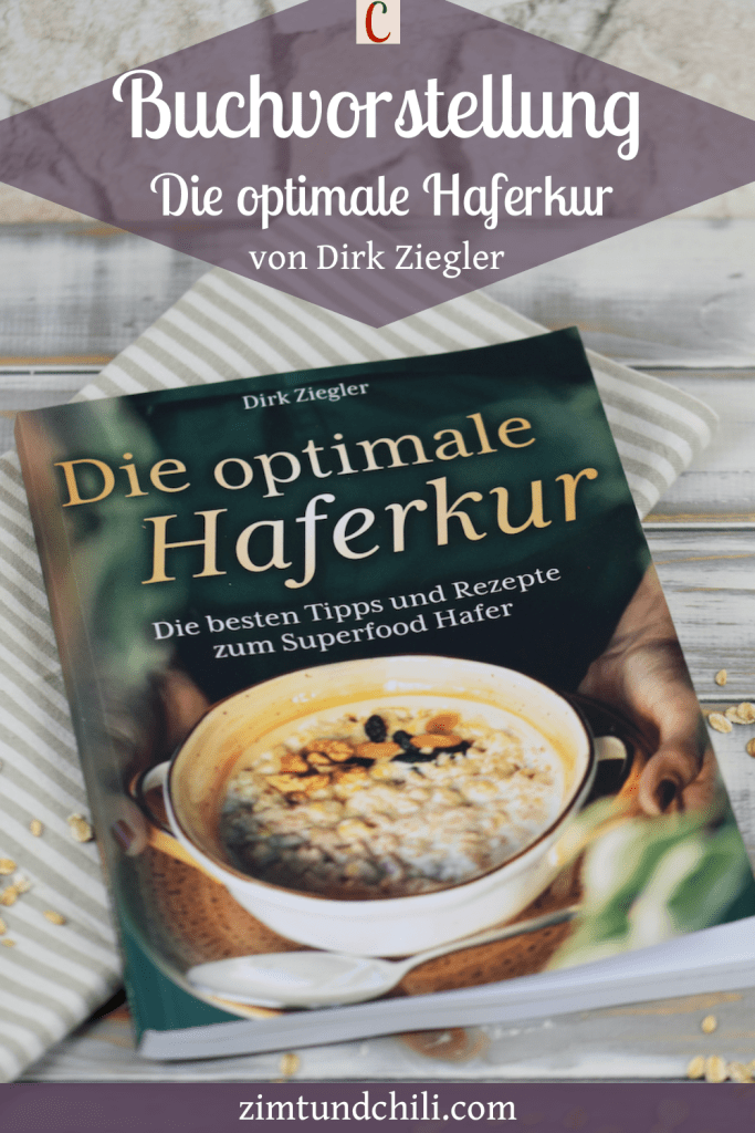 Das Buchcover von dem Buch Die optimale Haferkur. Beschrifteter Pin.