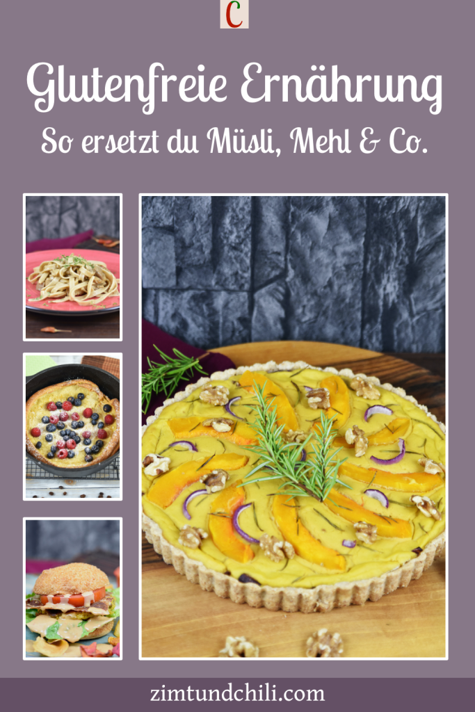 Glutenfreie Ernährung - Beschrifteter Pin mit mehreren Fotos