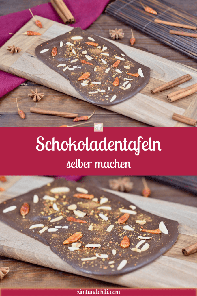 Schokoladentafeln selber machen - Rezept - Zimt und Chili - Schokolade - selber gestalten - vegan - glutenfrei - Geschenke - Dekoration - einfach - DIY - Schokoladentafeln