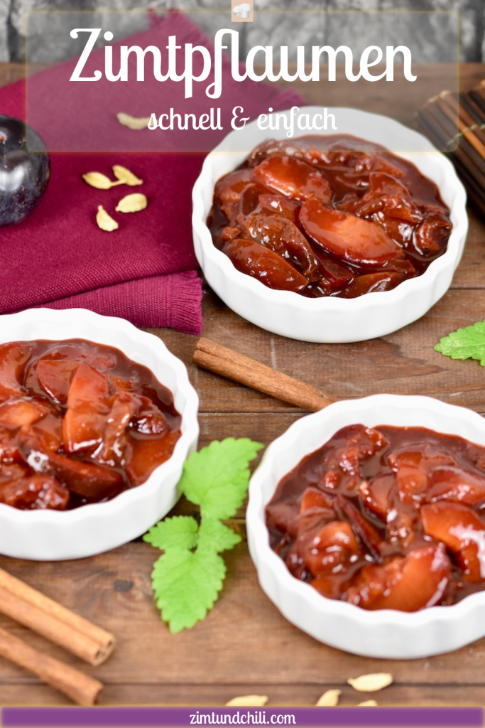 Zimtpflaumen - Rezept - Rotwein - Traubensaft - aus frischen Pflaumen - ohne Alkohol - Dessert - einfach - Pflaumenkompott - schnell - selber machen