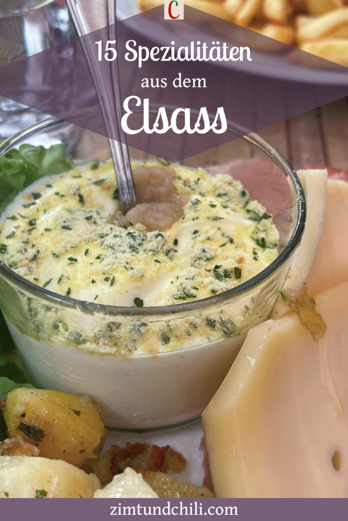 Spezialitäten im Elsass - beschrifteter Pin
